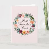 Herfst Roos Bloem Bloemstuk Krans Beste Oma Kaart (Voorkant)