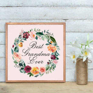 Herfst Roos Bloem Bloemstuk Krans Beste Oma Poster