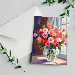 Herfst Roos Boeket Bloemige Herfst Kaart