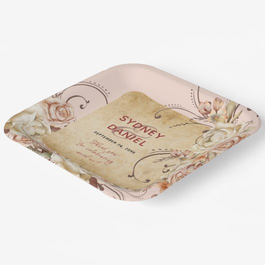  herfst Roos bruiloft papier Bord (Gebogen)