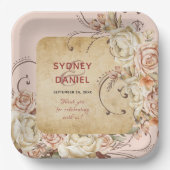  herfst Roos bruiloft papier Bord (Voorkant)