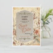 herfst Roos bruiloft Save the Date Kaart (Staand voorkant)