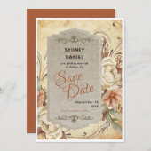 herfst Roos bruiloft Save the Date Kaart (Voorkant / Achterkant)