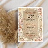 herfst Roos bruiloft uitnodiging