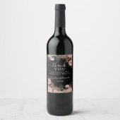 Herfst Roos Goud Blush Roze Zwart Waterverf Wijn Etiket (Voorkant)