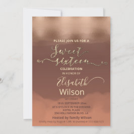 Herfst Roos gouden kaneel cantaloupe waterverf Kaart