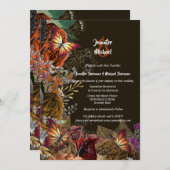 Herfst roos herfstvlinder zilverglooienblad kaart (Voorkant / Achterkant)