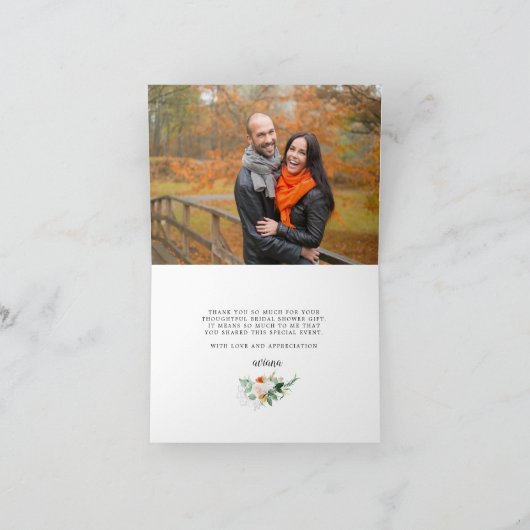 Herfst Roos Vrijgezellenfeest foto Dank u kaart (Binnen)