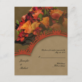 Herfst Rose Bouquet-reactiekaart RSVP Kaartje