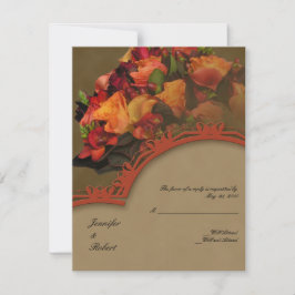 Herfst Rose Bouquet-reactiekaart RSVP Kaartje