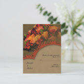 Herfst Rose Bouquet-reactiekaart RSVP Kaartje (Staand voorkant)