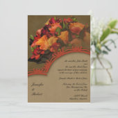 Herfst Rose Bouquet Wedding Invitation Kaart (Staand voorkant)