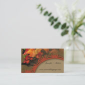 Herfst Rose Bouquet Wedding Website kaart (Staand voorkant)