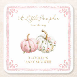 Herfst Roze Baby Shower Drink Onderschalen Kartonnen Onderzetters