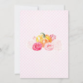 herfst roze baby shower nodigt uit, scriptletterpo kaart (Achterkant)