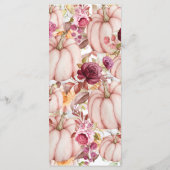 Herfst Roze Bourgondische pompoen bruiloft Menu (Achterkant)