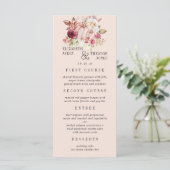 Herfst Roze Bourgondische pompoen bruiloft Menu (Staand voorkant)