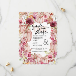 Herfst Roze Bourgondische pompoen Save The Date