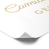 Herfst Roze en Blue Pumpkin Gender onthaal Welkom Poster (Hoek)