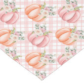  Herfst Roze en Oranje Waterverf Pompoen Korte Tafelloper (Hoek)