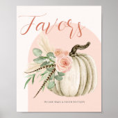 Herfst Roze en Roest Waterverf Pompoen Favoriete T Poster (Voorkant)