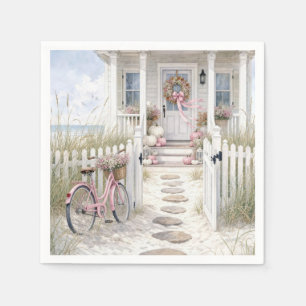 Herfst Roze en Witte Pompoenen op Cottage Veranda Servet