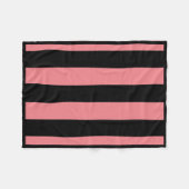 Herfst Roze en Zwart Gestreepte Fleece Deken (Voorkant (Horizontaal))