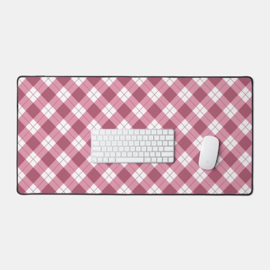 Herfst roze geruite bureaumat (Keyboard & Muis)