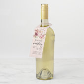 Herfst Roze Huwelijk Gepersonaliseerd Flessenhanger (Schuin)