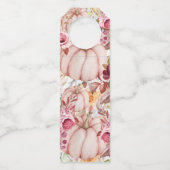 Herfst Roze Huwelijk Gepersonaliseerd Flessenhanger (Achterkant)