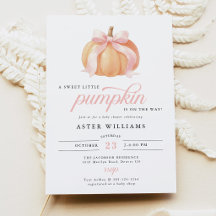 Herfst Roze Lint Pompoen Baby Shower