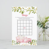 Herfst Roze pomkin Truck Baby shower Bingo Game (Staand voorkant)