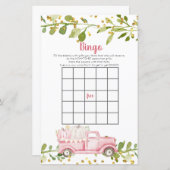 Herfst Roze pomkin Truck Baby shower Bingo Game (Voorkant / Achterkant)
