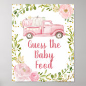 Herfst Roze pomkin Truck raadt het Baby-bord Poster (Voorkant)