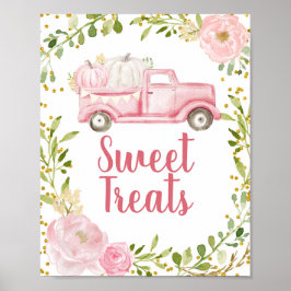 Herfst Roze pomkin  Truck Sweet Trebbord Poster