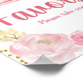 Herfst Roze pomkin Truck Waterverf Favor Sign Poster (Hoek)