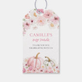 Herfst Roze Pompoen Baby Shower Bedankt-tag Cadeaulabel (Voorkant)