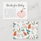Herfst Roze Pompoen Baby shower Boekaanvraag Informatiekaartje (Voorkant / Achterkant)