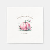 Herfst roze pompoen Baby shower gepersonaliseerd Servet (Voorkant)