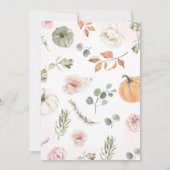 Herfst roze pompoen Baby shower Kaart (Achterkant)