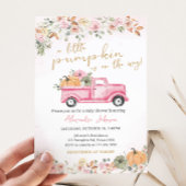 Herfst roze pompoen Baby shower Kaart