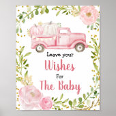 Herfst Roze pompoen Baby shower Verlangt Baby Poster (Voorkant)