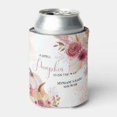 Herfst Roze Pompoen Bloemen Meisje Baby shower Blikjeskoeler (Blikje Voorkant)