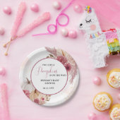 Herfst Roze Pompoen Bloemen Tweeling Meisje Baby s Papieren Bordje (Feest)