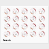 Herfst Roze Pompoen Bloemen Tweeling Meisje Baby s Ronde Sticker (Vel)