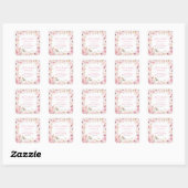Herfst Roze Pompoen Favor Baby Shower Vierkante Sticker (Vel)