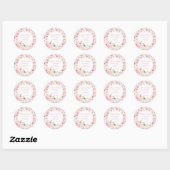 Herfst Roze Pompoen Favor Ronde Sticker (Vel)