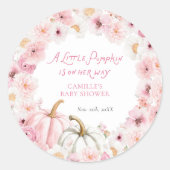 Herfst Roze Pompoen Favoriet Ronde Sticker (Voorkant)
