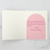 Herfst Roze Pompoen Gingham Meisje Baby shower Bedankkaart (Binnen)