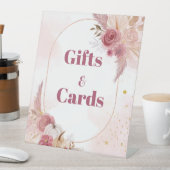 Herfst roze Pompoen Gir Baby shower Gift & Kaart S Reclamebord Met Voetstuk (Insitu)